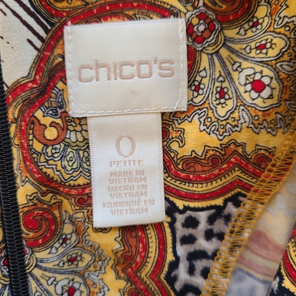 (1440) Chico's Woman's Long Sleeve Dress, Size: 0P Color: African Print - Picture 6 of 14